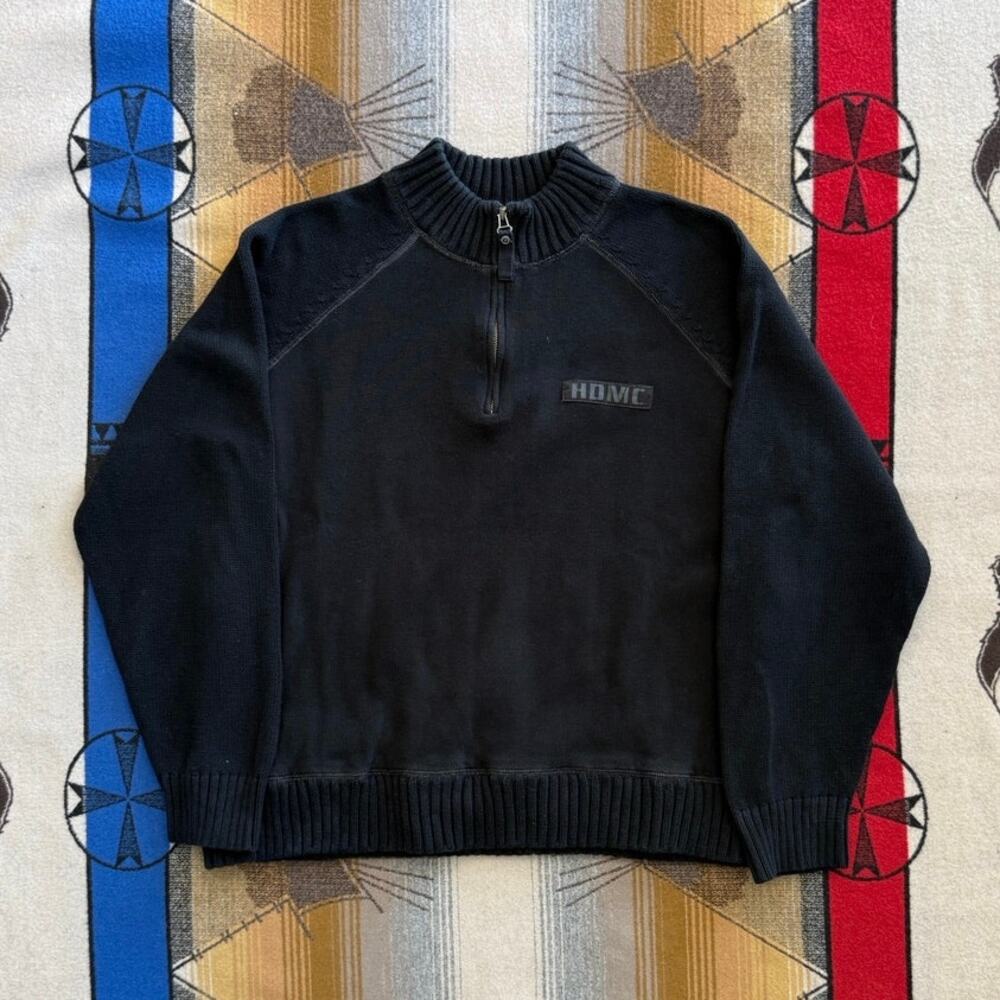 Men’s Harley Davidson 1/4 Zip Knit Pullover Sweater Size XL Bike Motorcycle